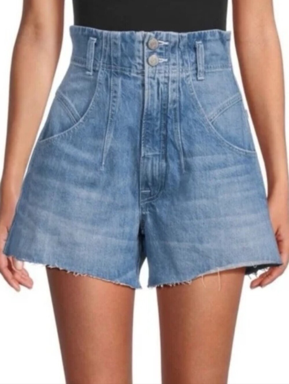 Frame x Anthropologie | NWT High Rise Darted Waist Wide Leg Denim Shorts Size 29